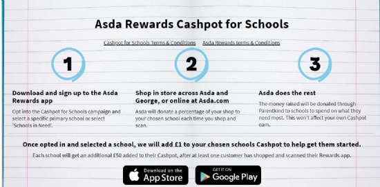 Asda Cashpot for Schools